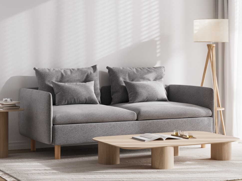 Прямой диван Калисто с подлокотниками