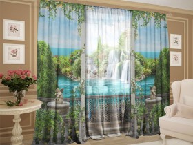 Комплект штор с тюлем Завораживающий водопад