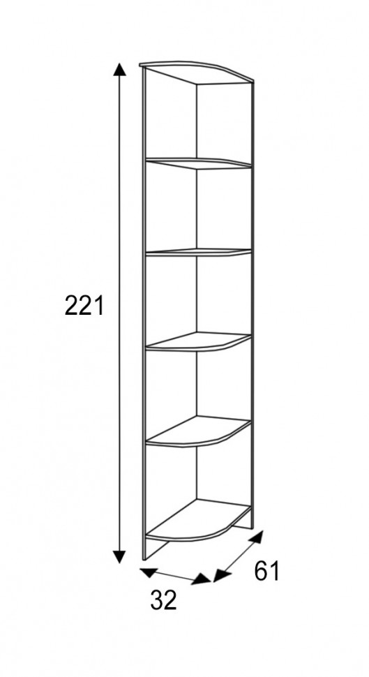Стеллаж Стеллаж Сакура угловой