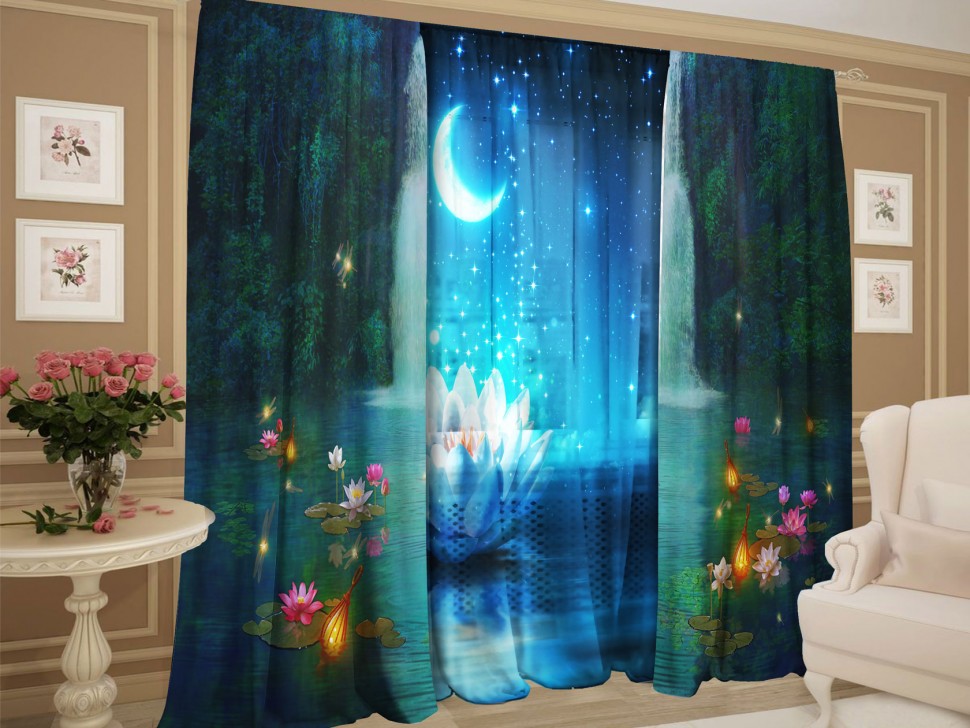 Комплект штор с тюлем Космическое сияние