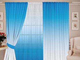 Комплект штор с тюлем Фурия Блу