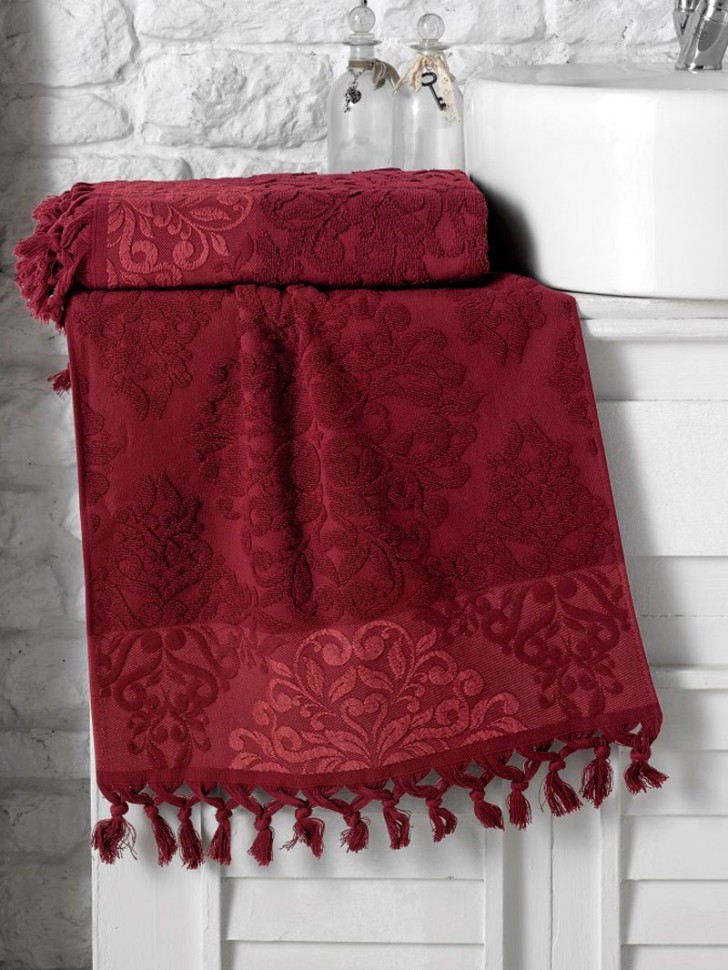 Полотенце махровое "KARNA" жаккард с бахромой OTTOMAN 50x90