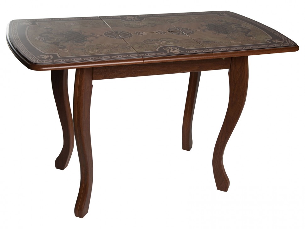 Кухонный стол Стол ДП1-02-06 930*630(1230) со стекл. вкл. М58 «Альба-мини» стекло