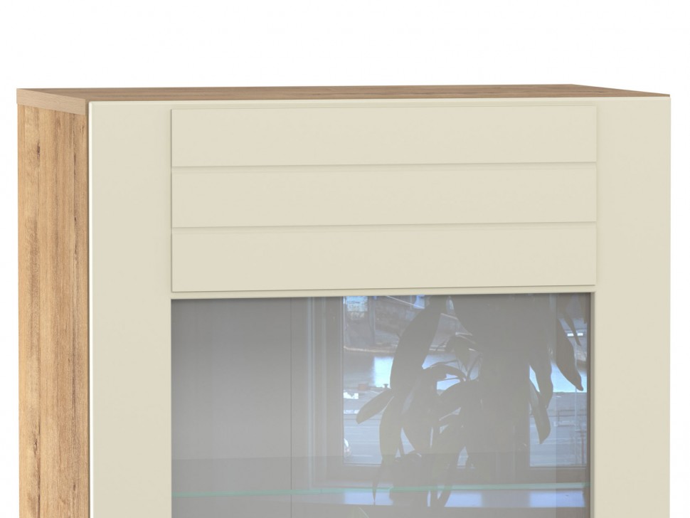 Шкаф-витрина Пенал комбинированный высокий Ливорно 011.49