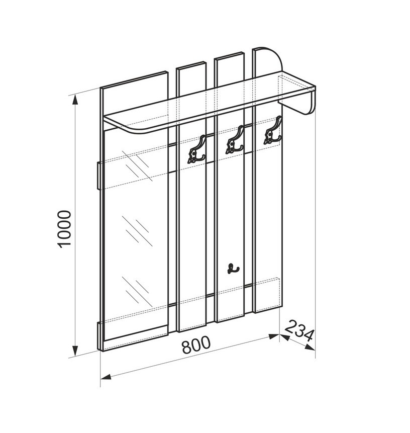 Настенная вешалка в прихожую "Аврора"