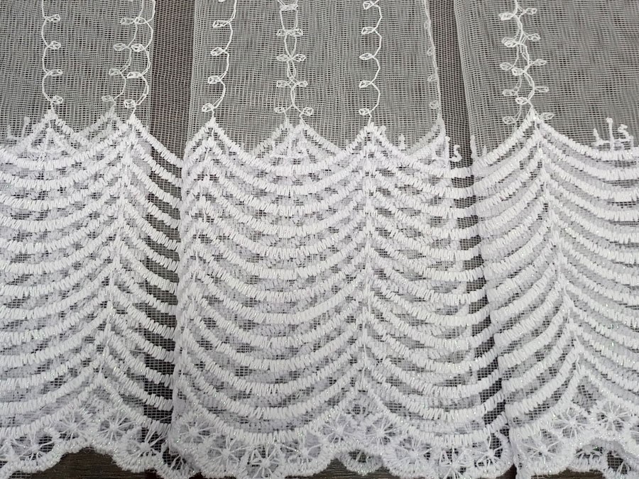 Тюль Сетка Вышивка белый