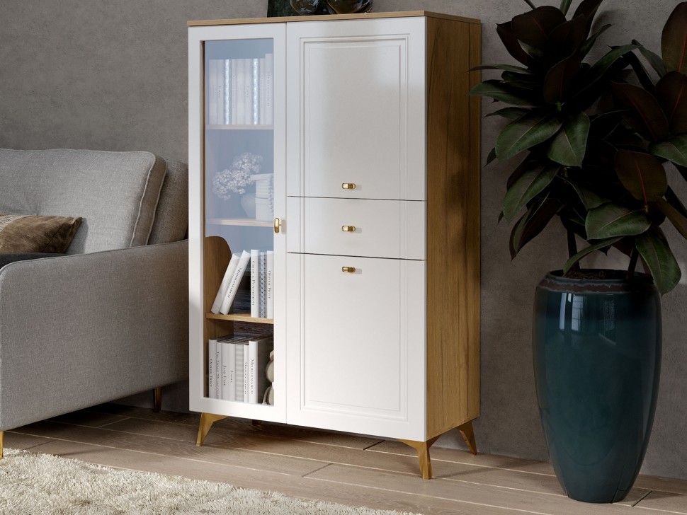 Шкаф-витрина Вега Сапфир 1 стеклодверь