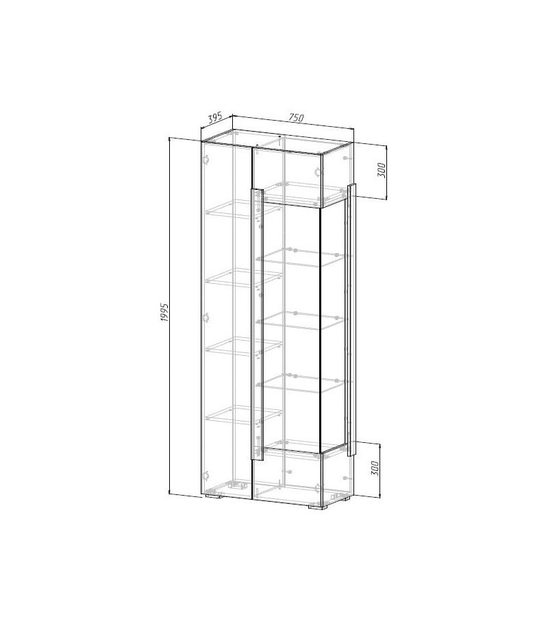 Шкаф-витрина Римини