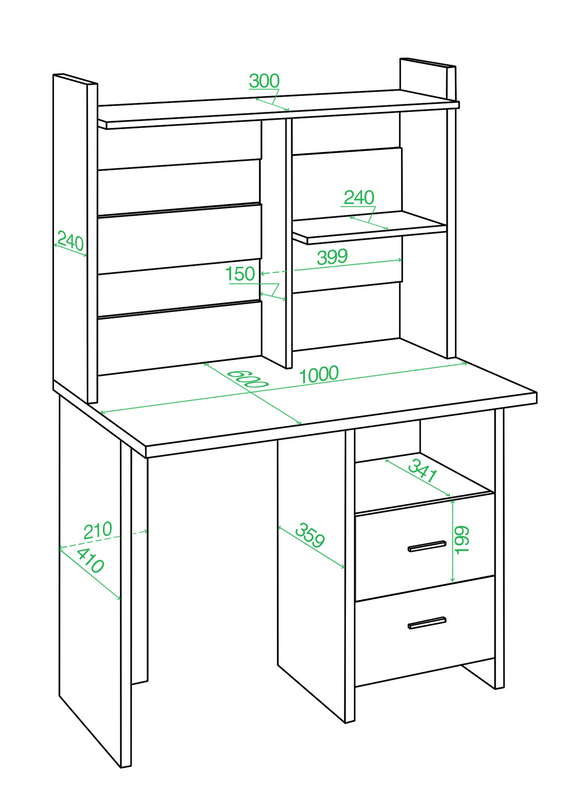 Компьютерный стол СКЛ-Прям100+НКЛ-100