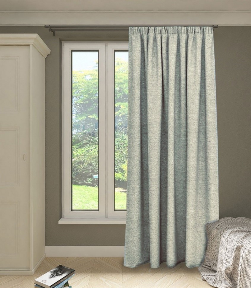 Штора Блэкаут рогожка дымчато-серый