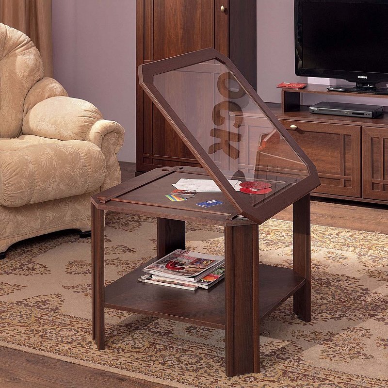 Журнальный столик из стекла Шерлок