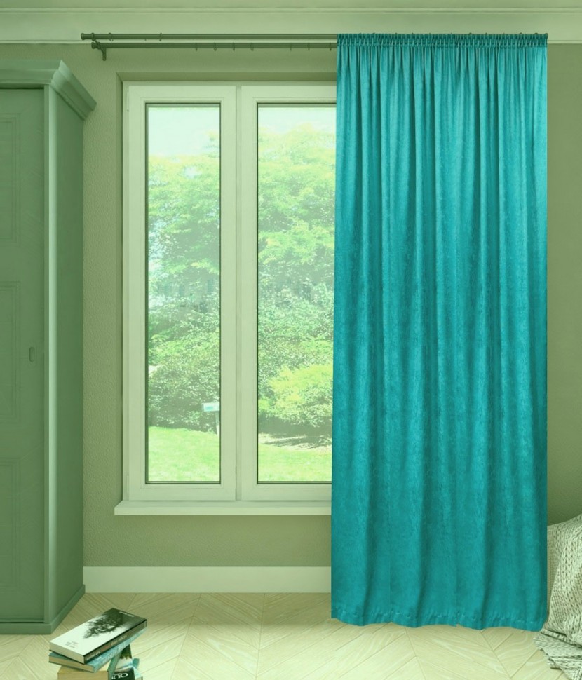 Штора Канвас бирюзовый