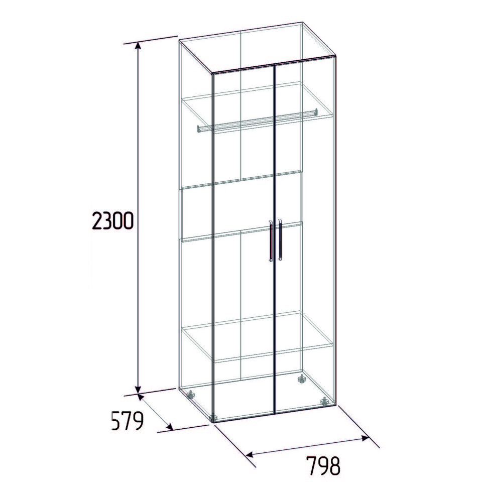 Шкаф распашной Монако 3