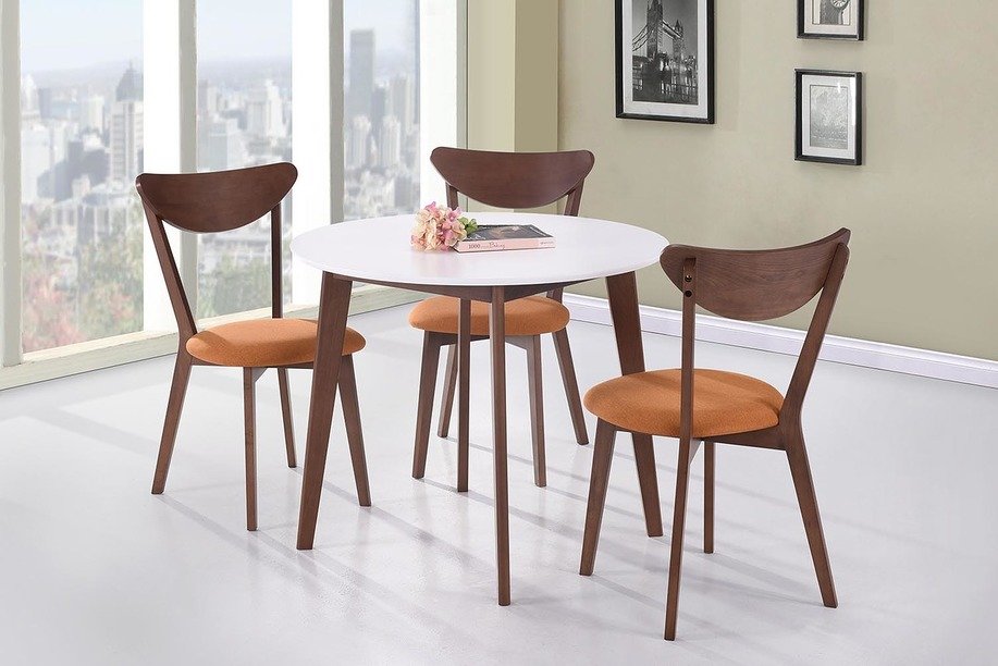 Обеденная группа для столовой и гостиной Стол BOSCO + Стул MAXI с мягким сидением (3 шт)