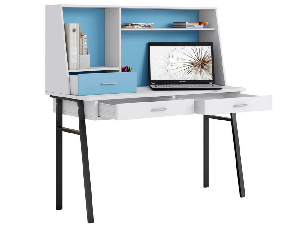 Письменный стол Стол письменный Polini  kids Aviv 1455 с надстройкой и ящиками