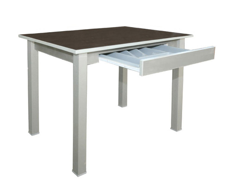 Стол обеденный прямая ножка с ящиком