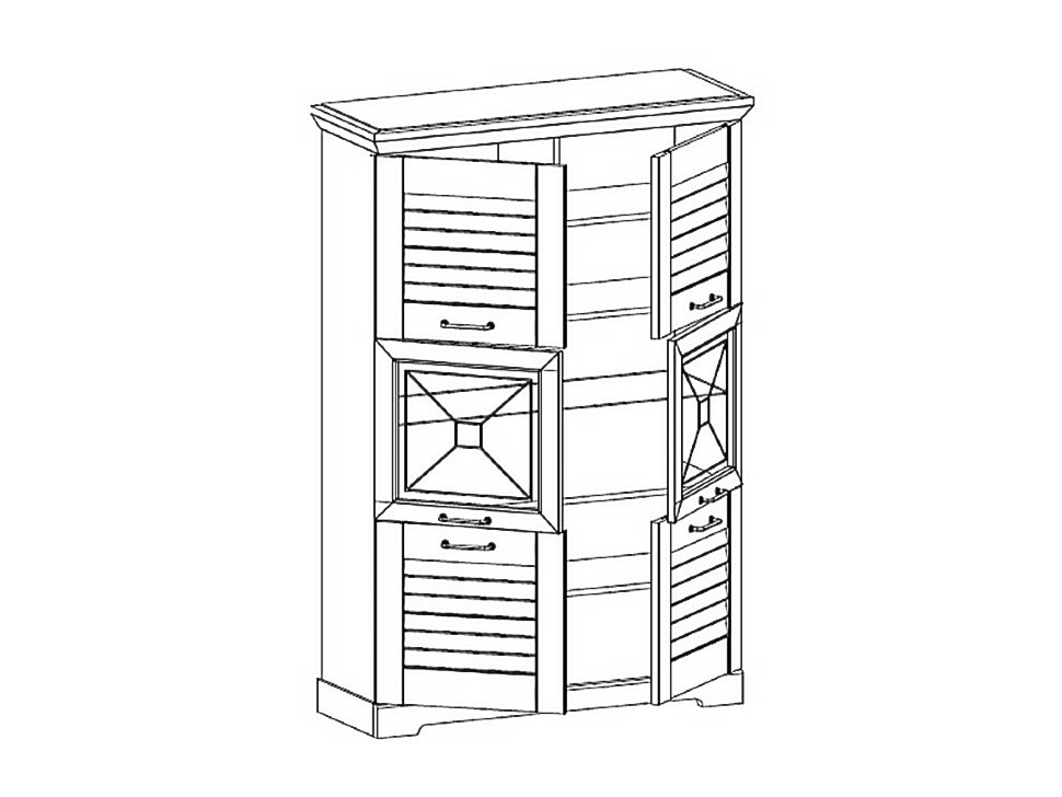 Пенал Кантри низкий со стеклом