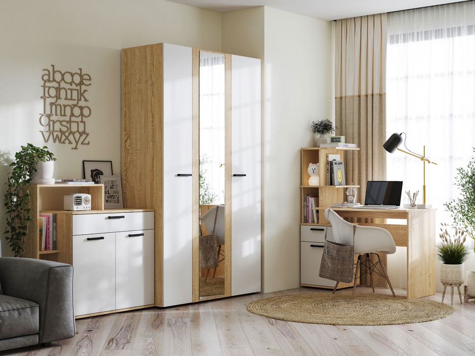 Распашной шкаф Санса с зеркалом